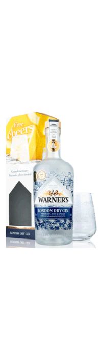 Warners London Dry Gin 700ml Giftpack with tumbler